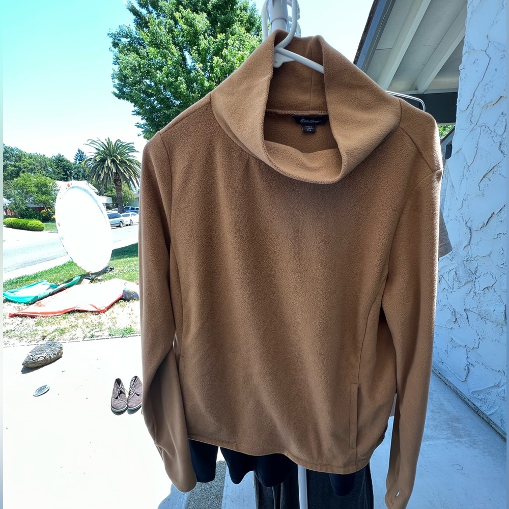 Eddie Bauer cowl neck fleece top